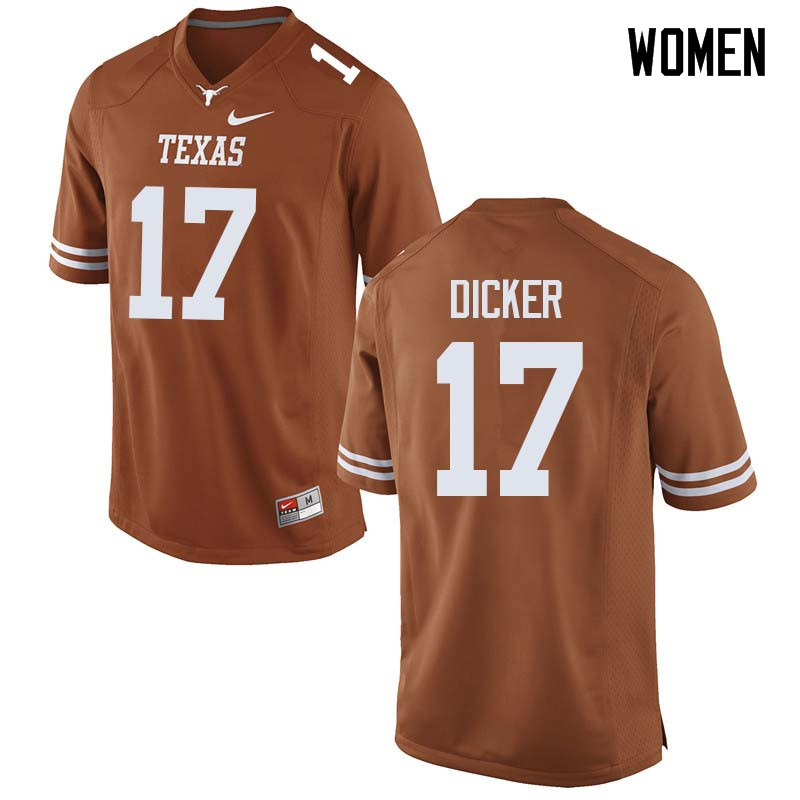 Women #17 Cameron Dicker Texas Longhorns College Football Jerseys Sale-Orange